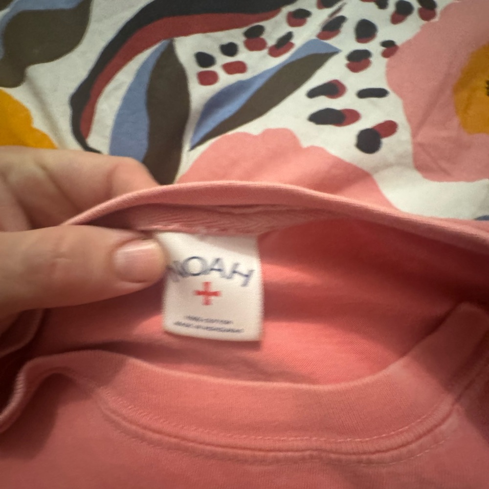 Birdwell Pink Long Sleeve Pocket Tee with Red Logo - Picture 4 of 7